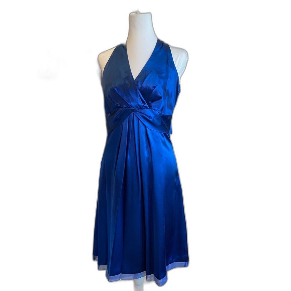 NWT Ann Taylor Blue Silk Halter Dress